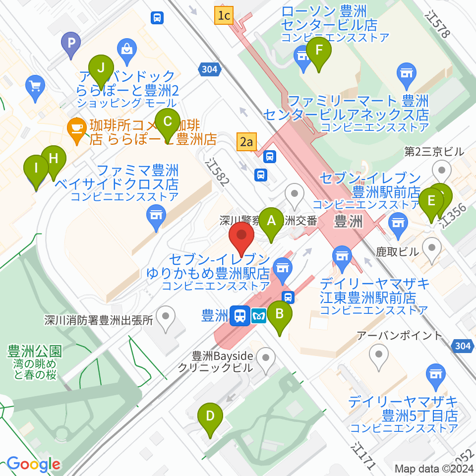 豊洲文化センター周辺の駐車場・コインパーキング一覧地図