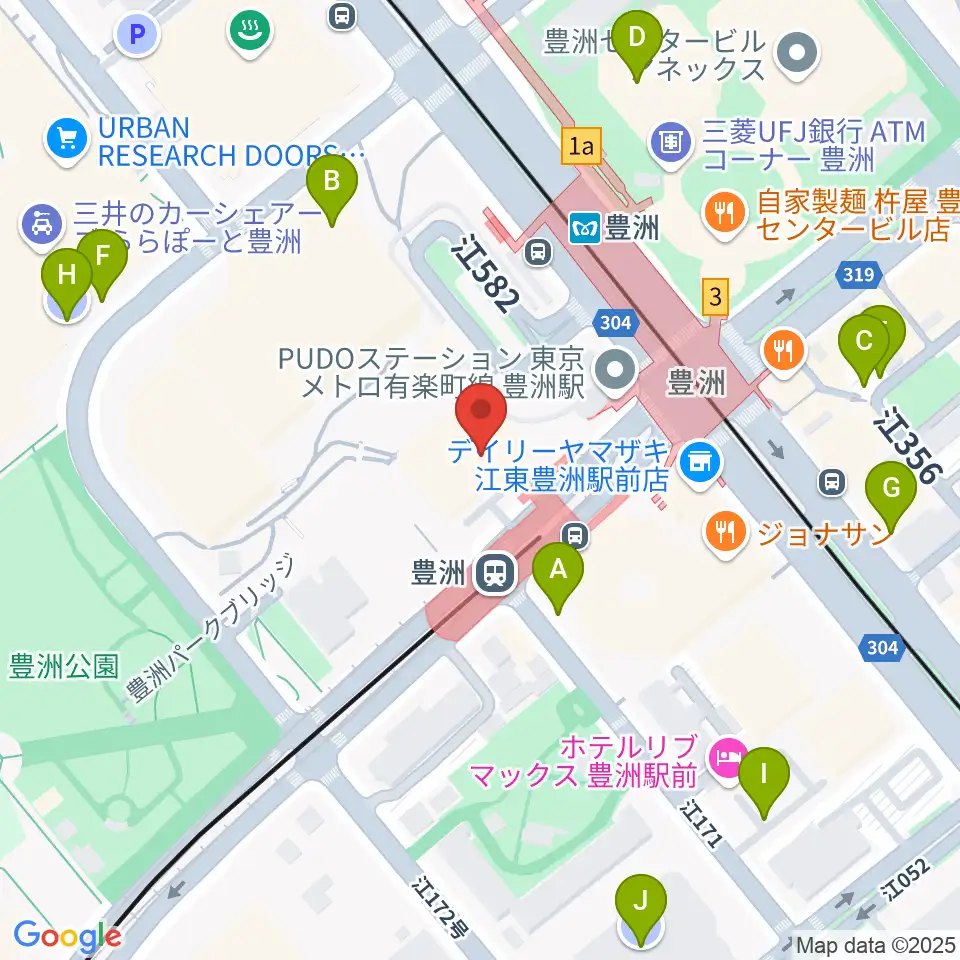 豊洲文化センター周辺の駐車場・コインパーキング一覧地図
