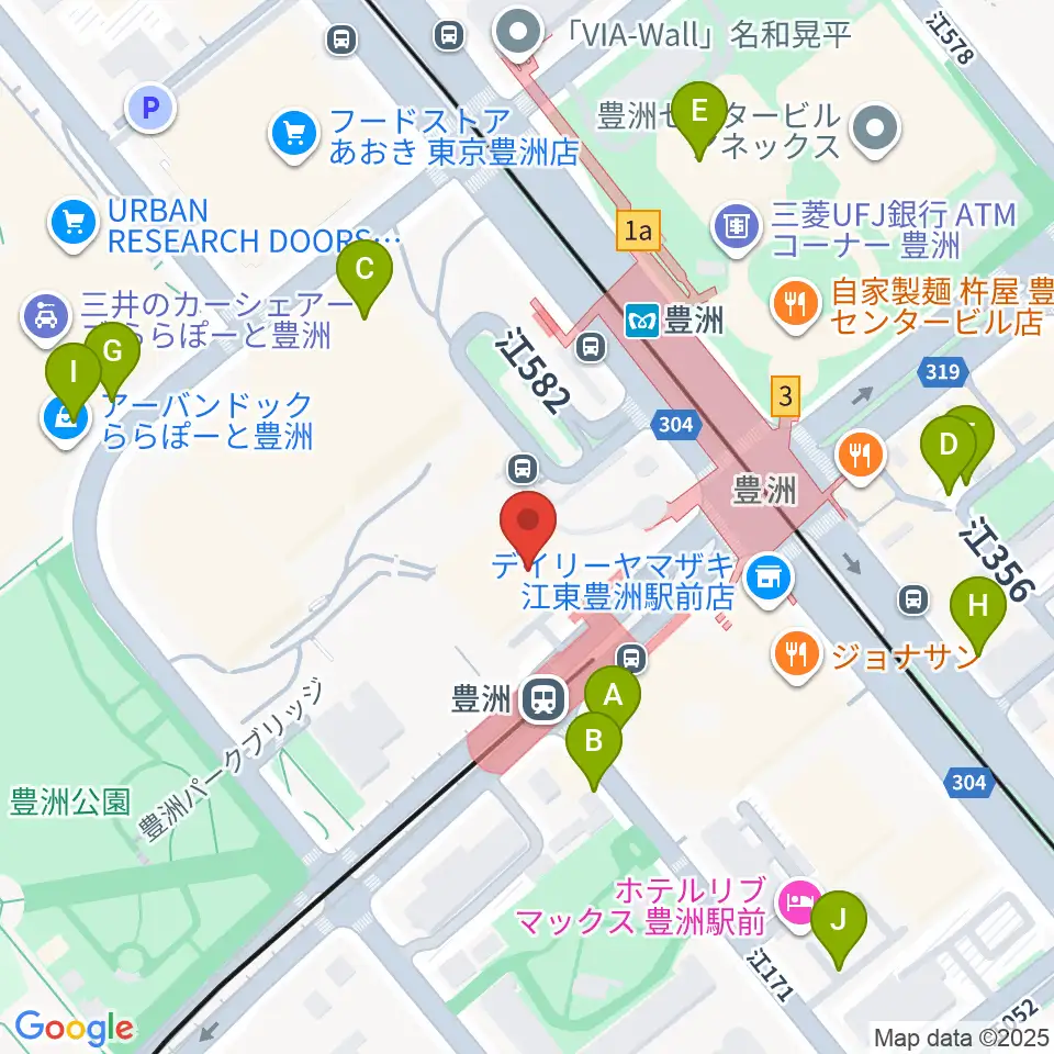 豊洲文化センター周辺の駐車場・コインパーキング一覧地図