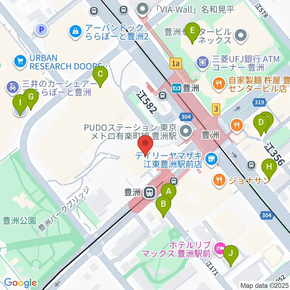 豊洲文化センター周辺の駐車場・コインパーキング一覧地図