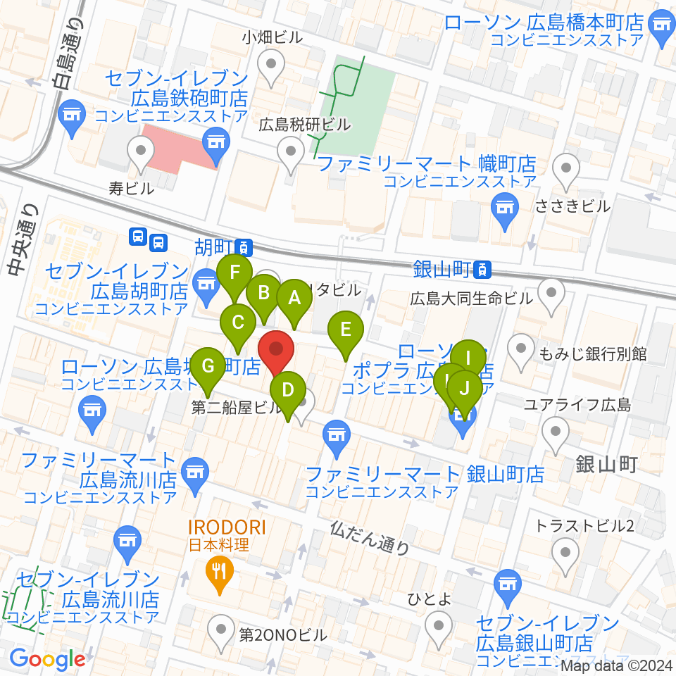 広島Jazz in Mingus（ミンガス）周辺の駐車場・コインパーキング一覧地図