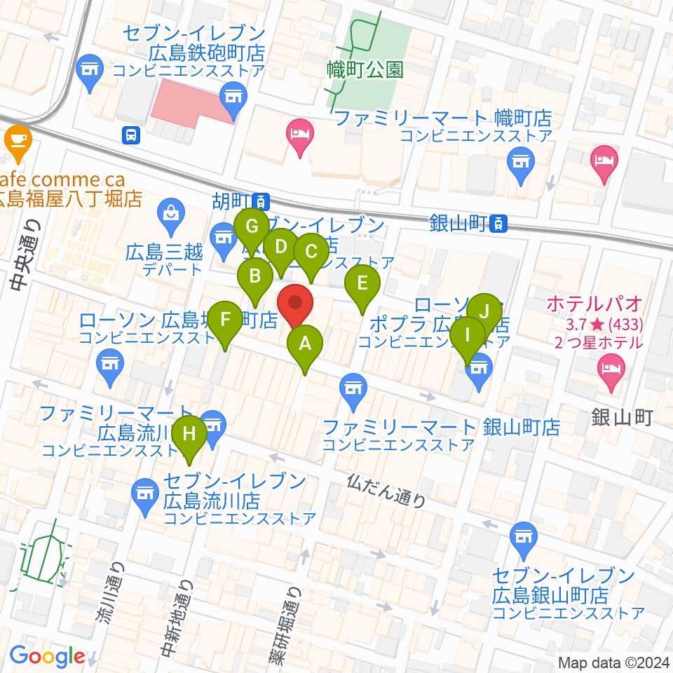 広島ミンガス周辺の駐車場・コインパーキング一覧地図