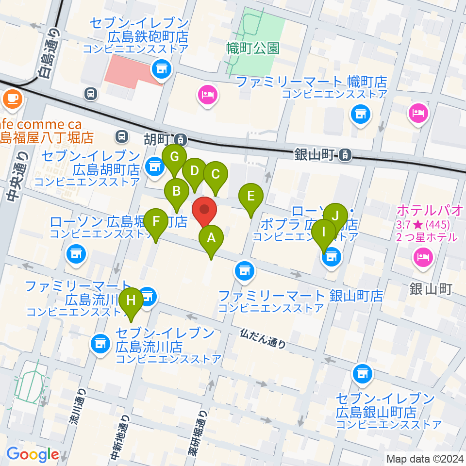 広島ミンガス周辺の駐車場・コインパーキング一覧地図