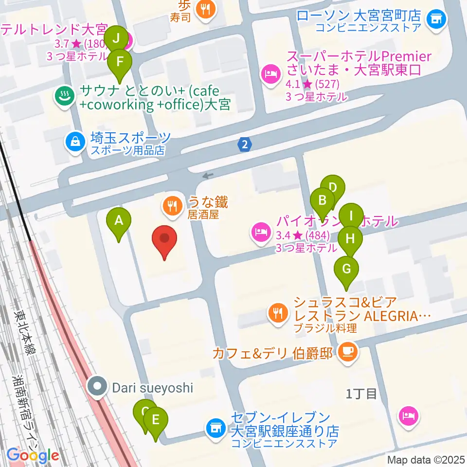 ディスクユニオン大宮店周辺の駐車場・コインパーキング一覧地図