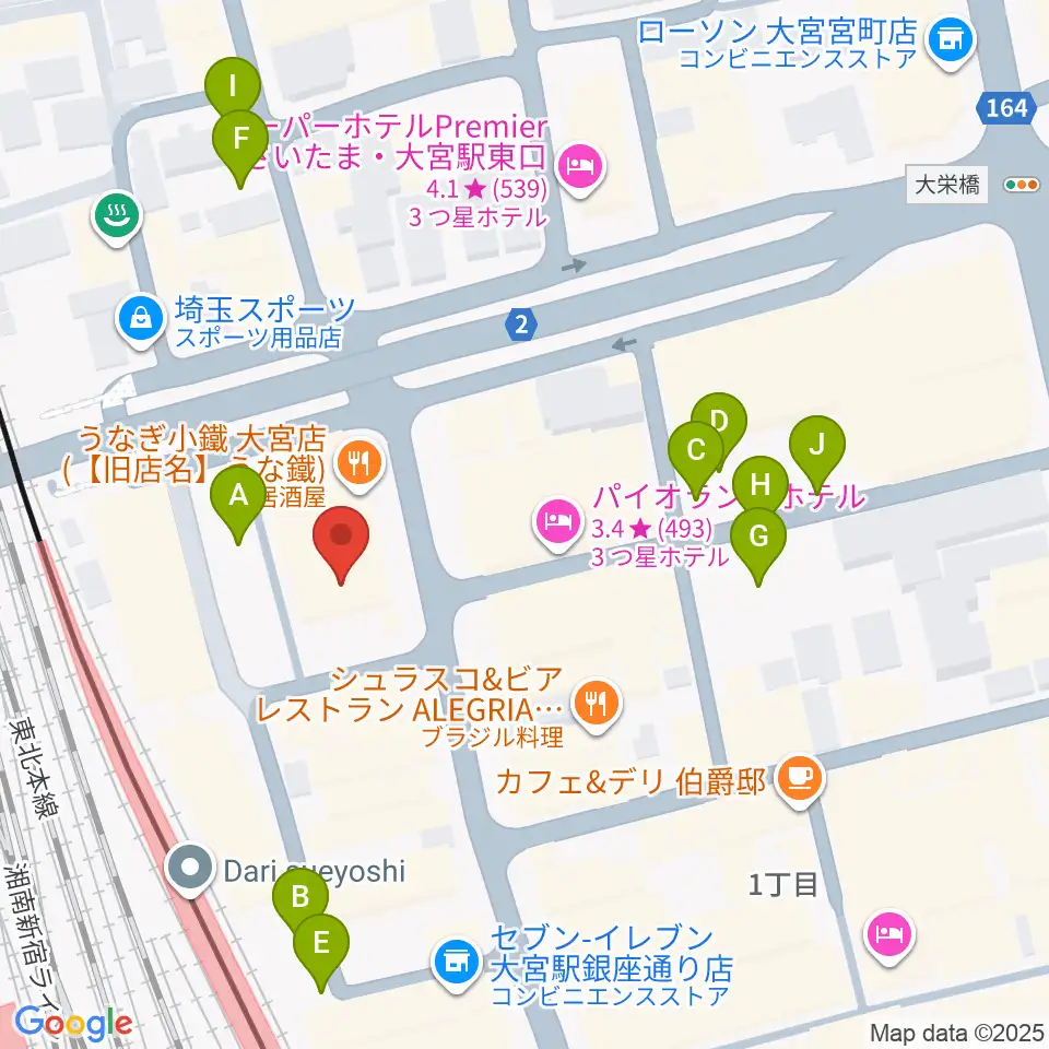 ディスクユニオン大宮店周辺の駐車場・コインパーキング一覧地図