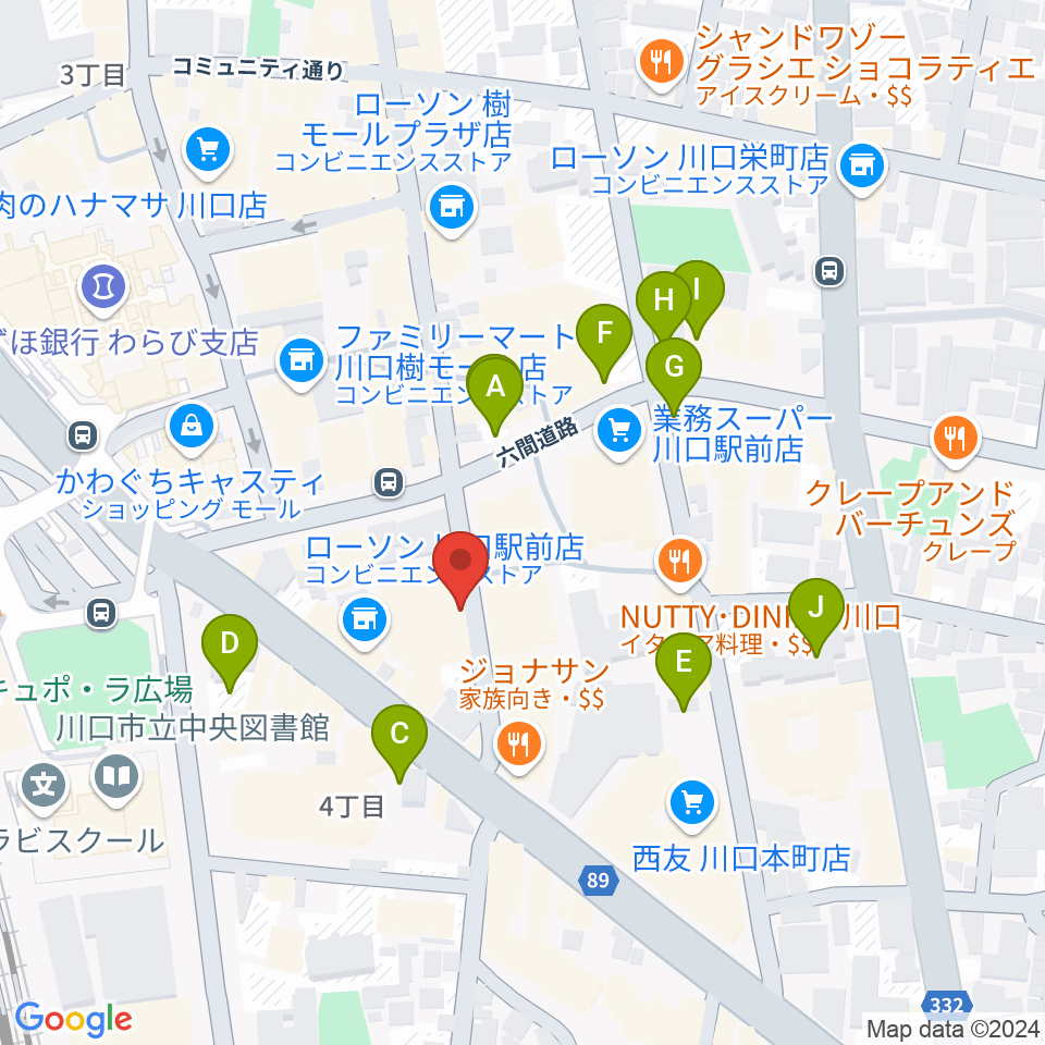 イエローポップ川口店周辺の駐車場・コインパーキング一覧地図