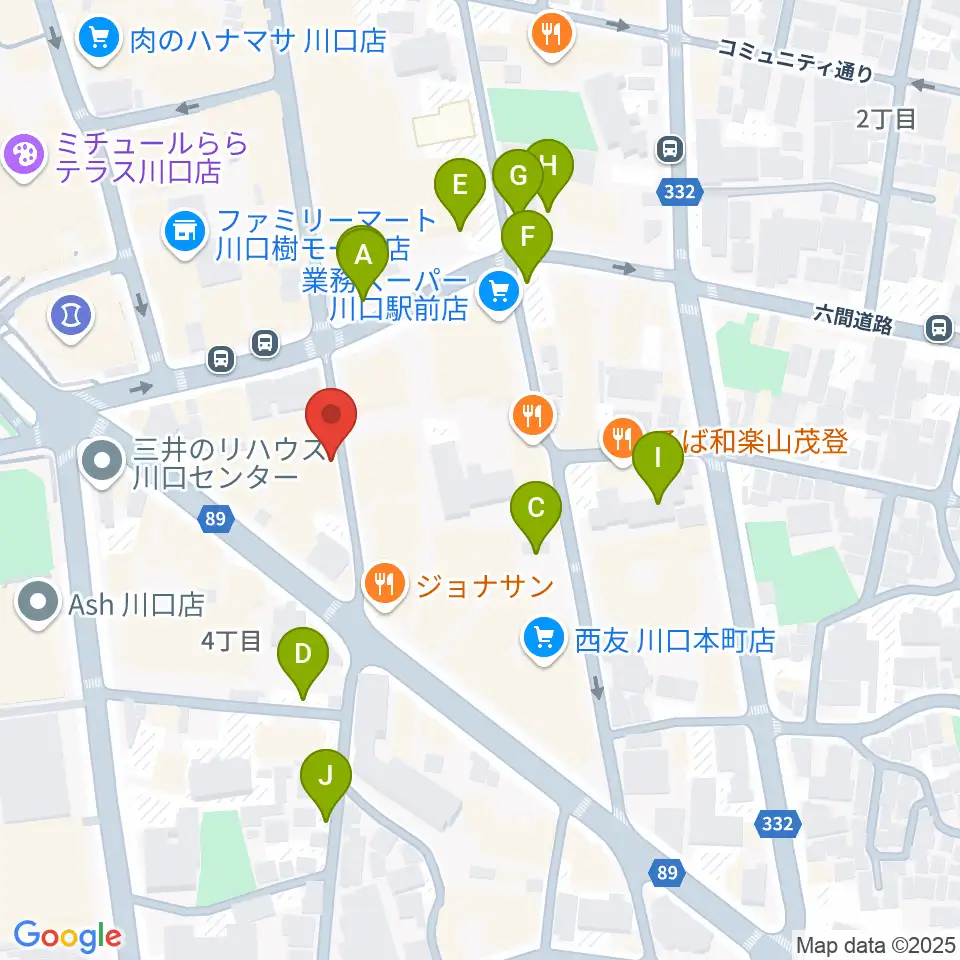 イエローポップ川口店周辺の駐車場・コインパーキング一覧地図
