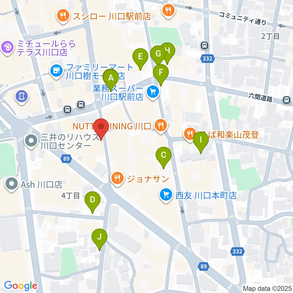 イエローポップ川口店周辺の駐車場・コインパーキング一覧地図