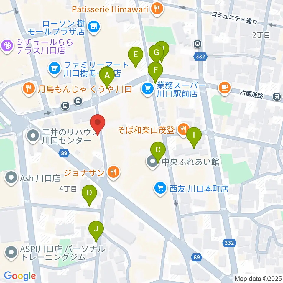 イエローポップ川口店周辺の駐車場・コインパーキング一覧地図