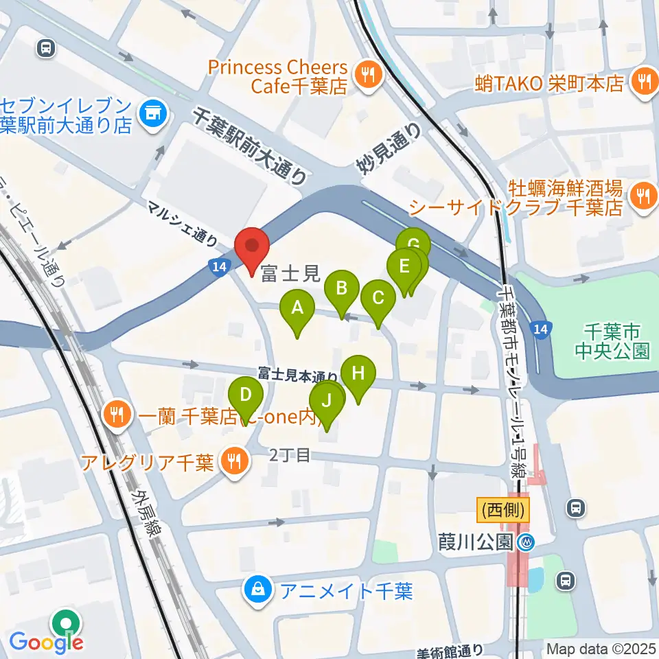 ディスクユニオン千葉店周辺の駐車場・コインパーキング一覧地図
