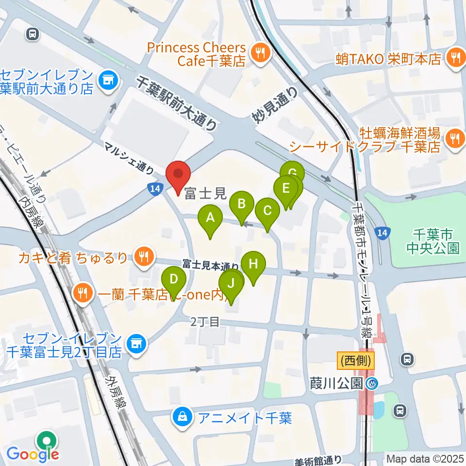 ディスクユニオン千葉店周辺の駐車場・コインパーキング一覧地図