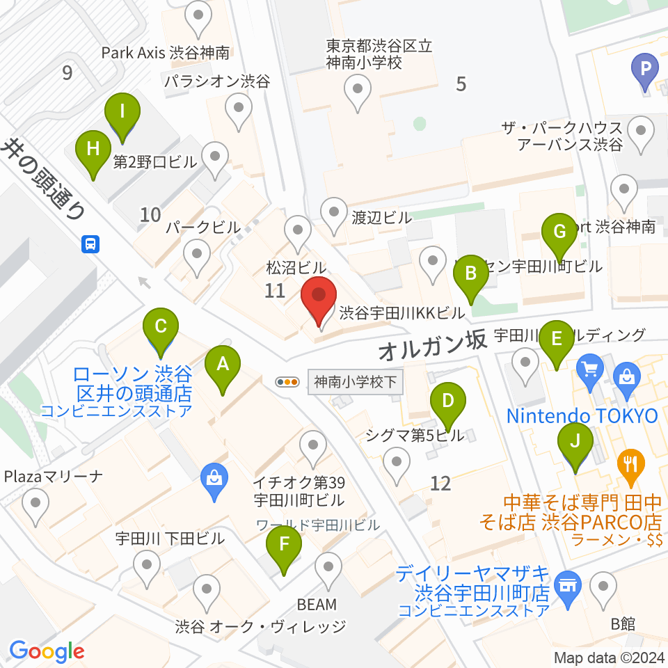 渋谷ROOTS周辺の駐車場・コインパーキング一覧地図