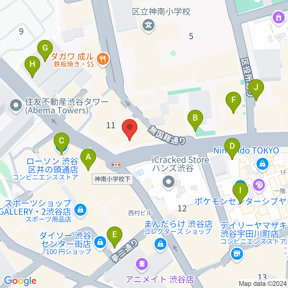 渋谷ROOTS周辺の駐車場・コインパーキング一覧地図