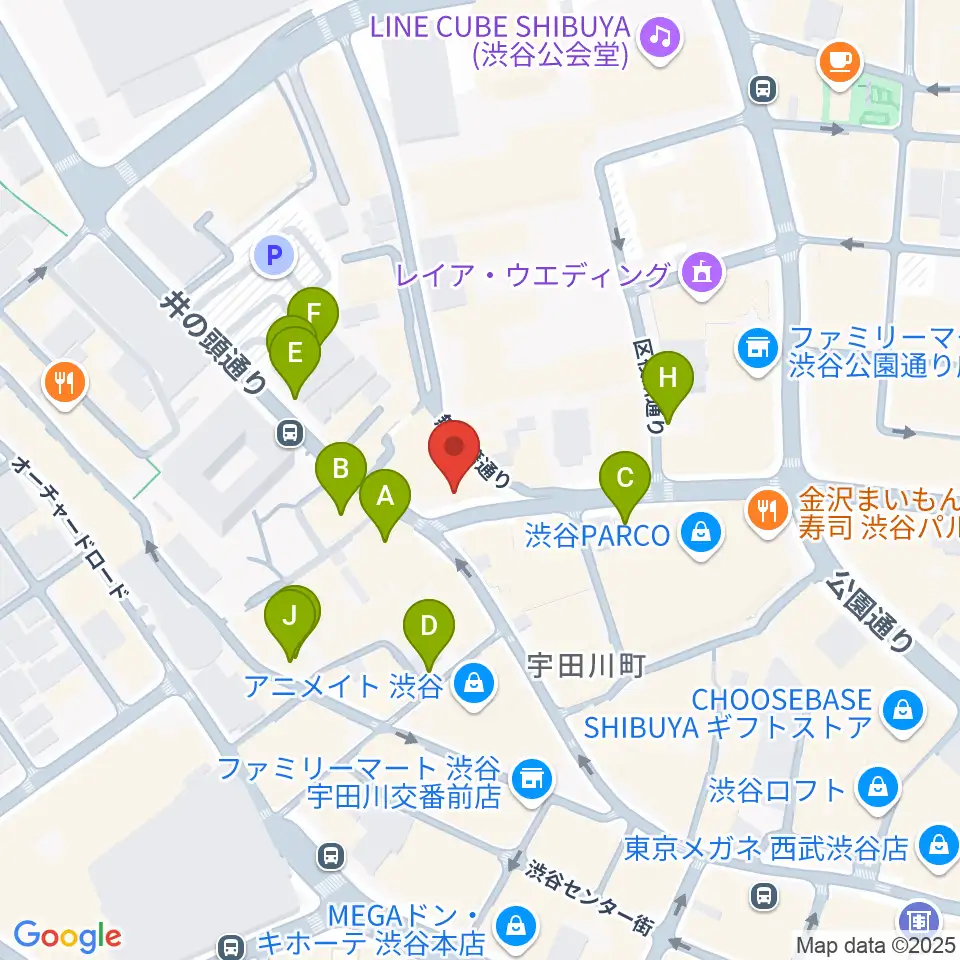渋谷ROOTS周辺の駐車場・コインパーキング一覧地図