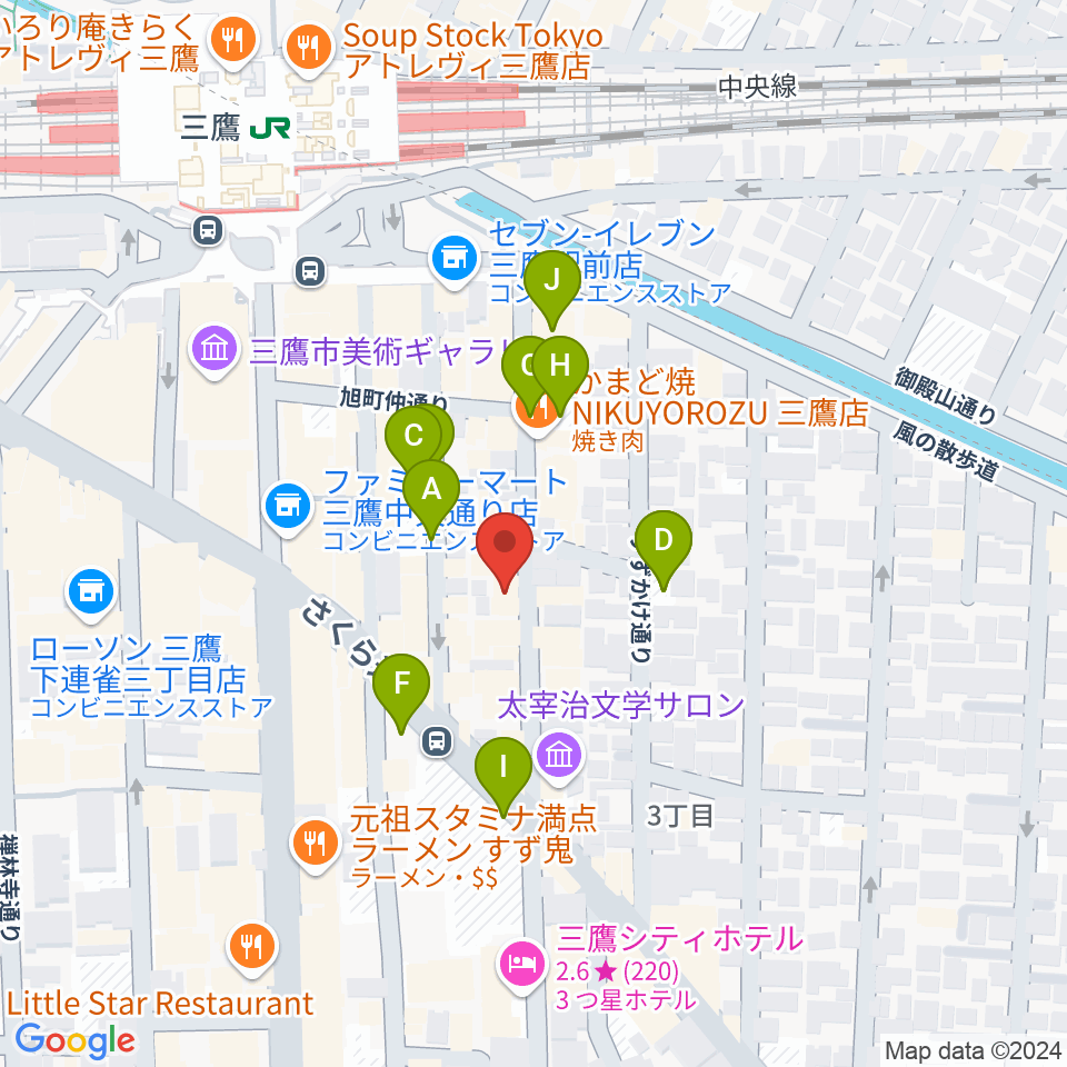 三鷹ブルームーン周辺の駐車場・コインパーキング一覧地図