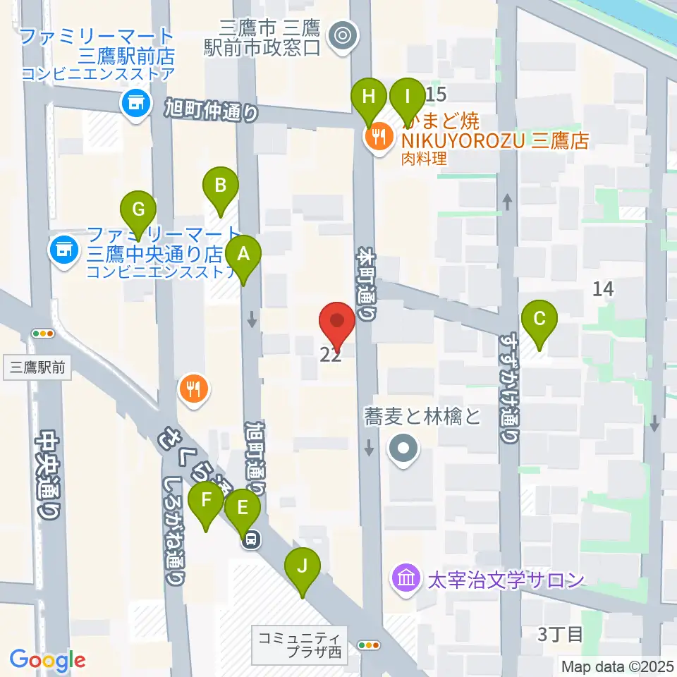 三鷹ブルームーン周辺の駐車場・コインパーキング一覧地図