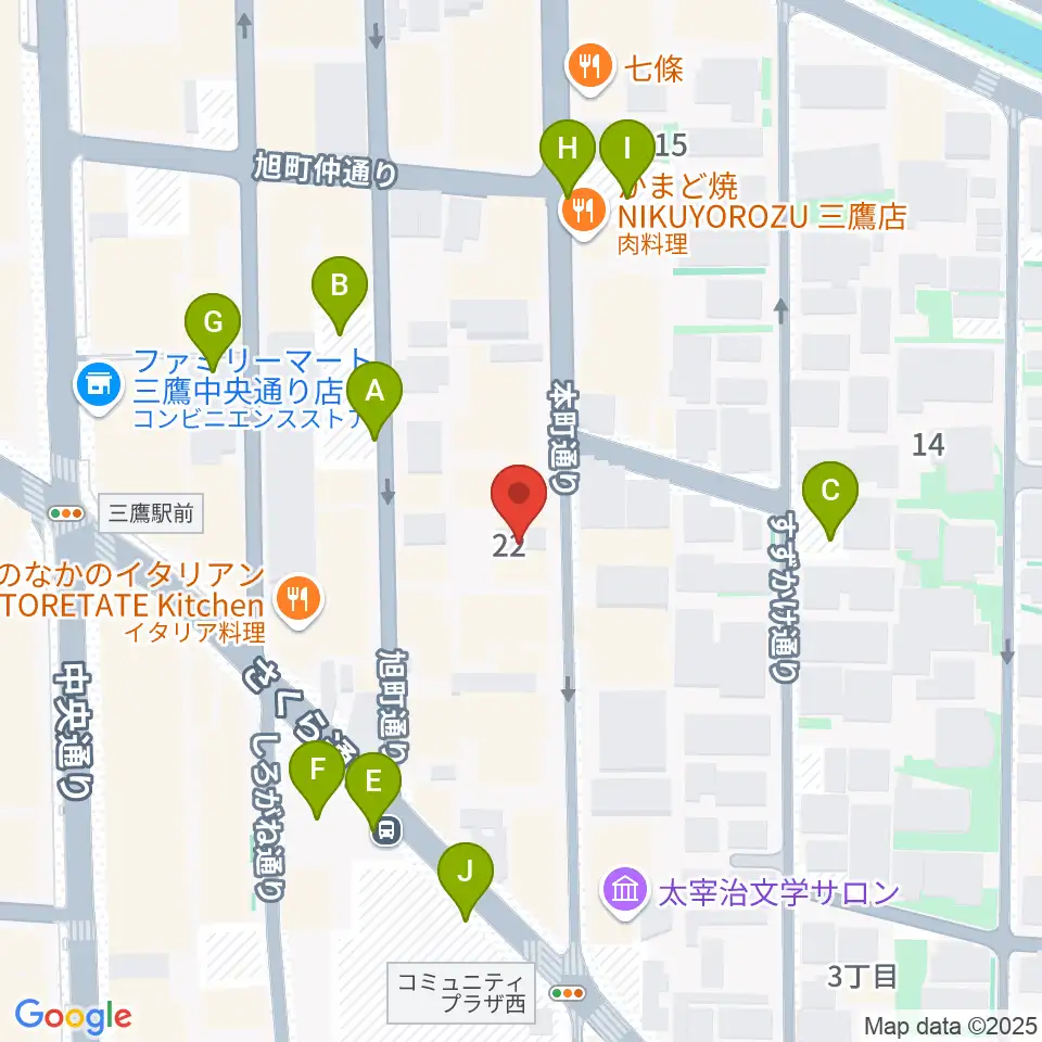 三鷹ブルームーン周辺の駐車場・コインパーキング一覧地図