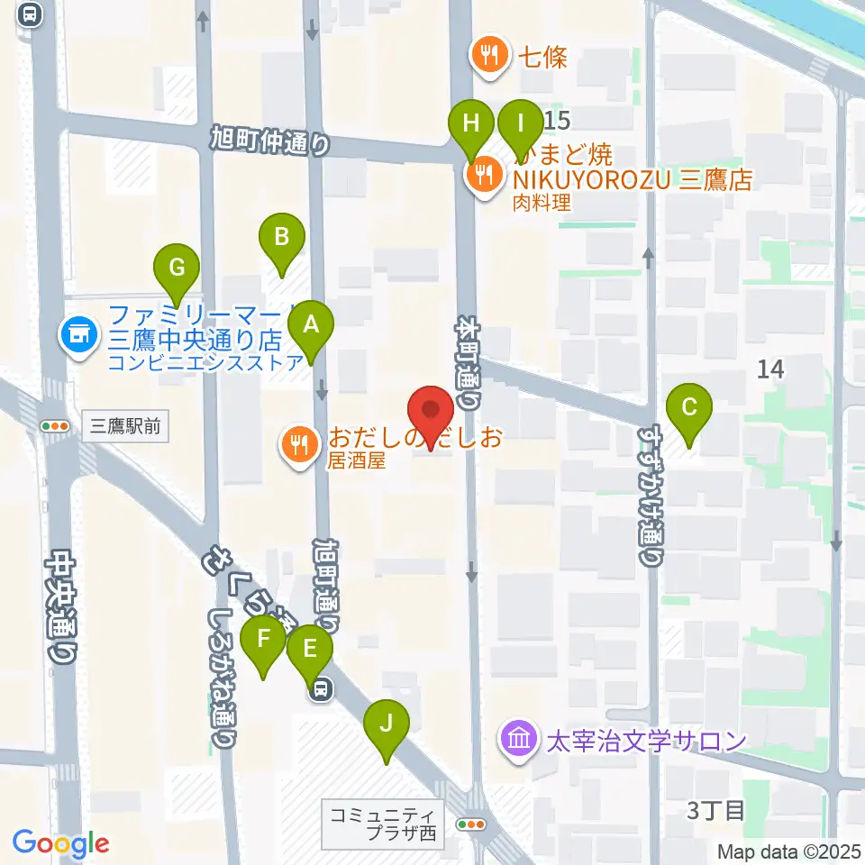 三鷹ブルームーン周辺の駐車場・コインパーキング一覧地図