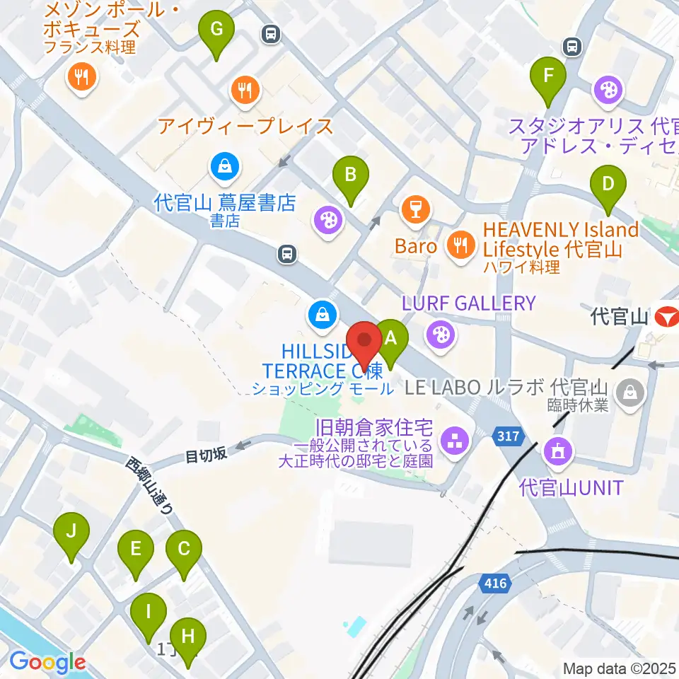 ヒルサイドプラザホール周辺の駐車場・コインパーキング一覧地図