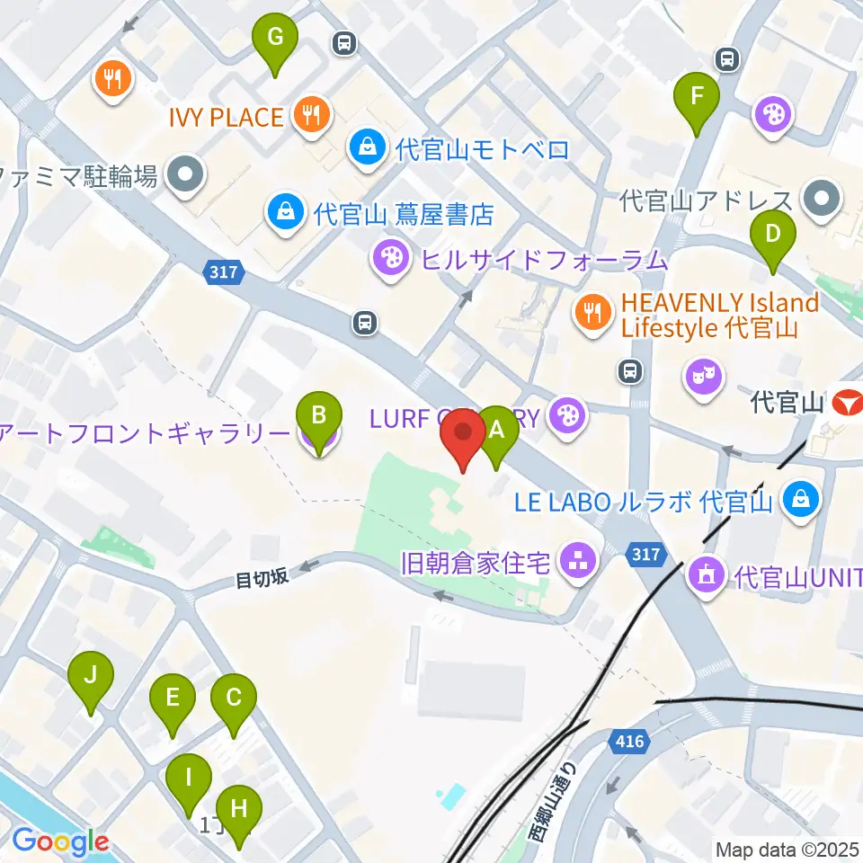 ヒルサイドプラザホール周辺の駐車場・コインパーキング一覧地図