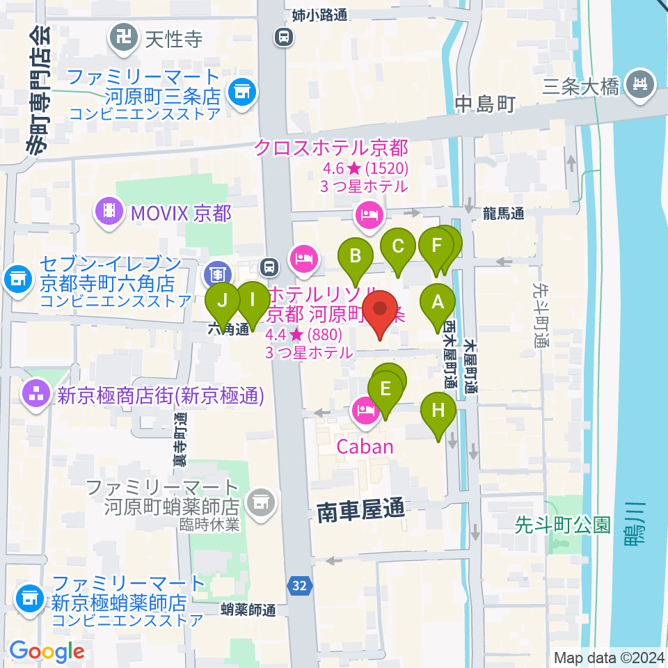 京都アメリカングラフィティーズ周辺の駐車場・コインパーキング一覧地図