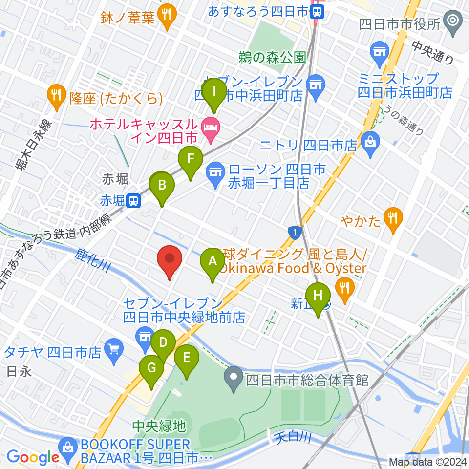 スタジオエチュード四日市店周辺の駐車場・コインパーキング一覧地図
