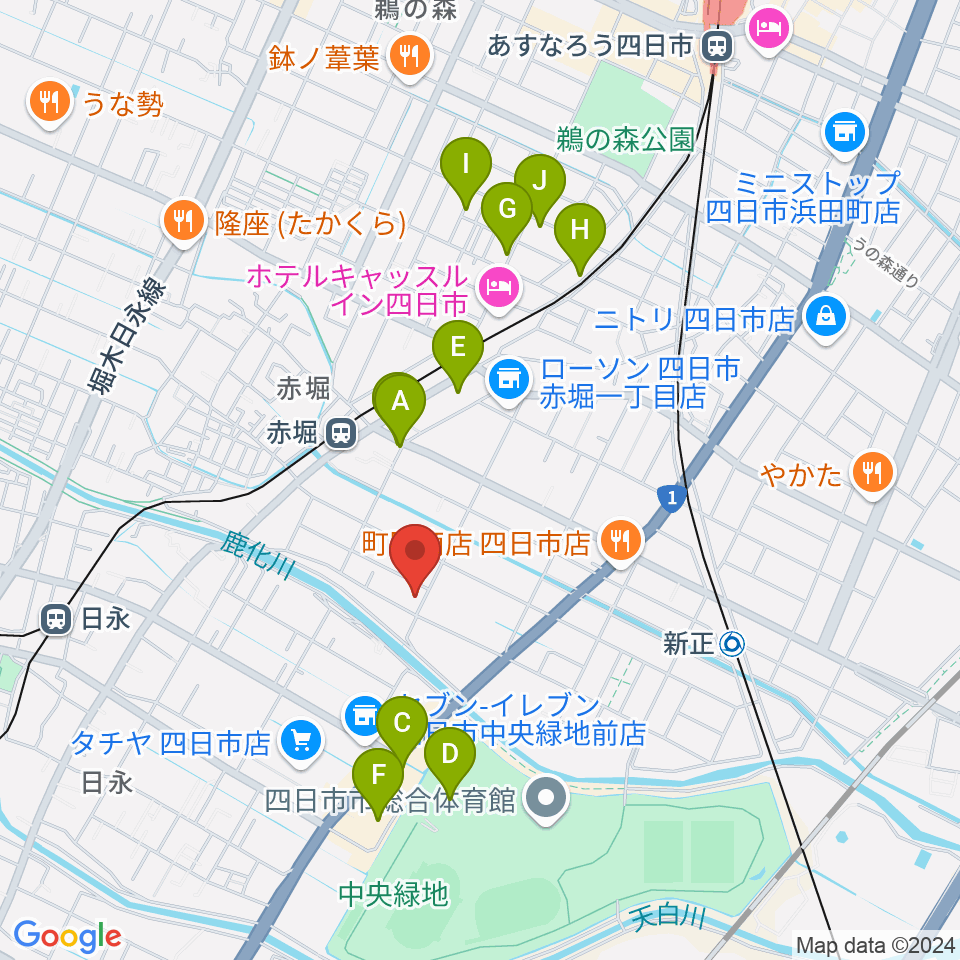 スタジオエチュード四日市店周辺の駐車場・コインパーキング一覧地図