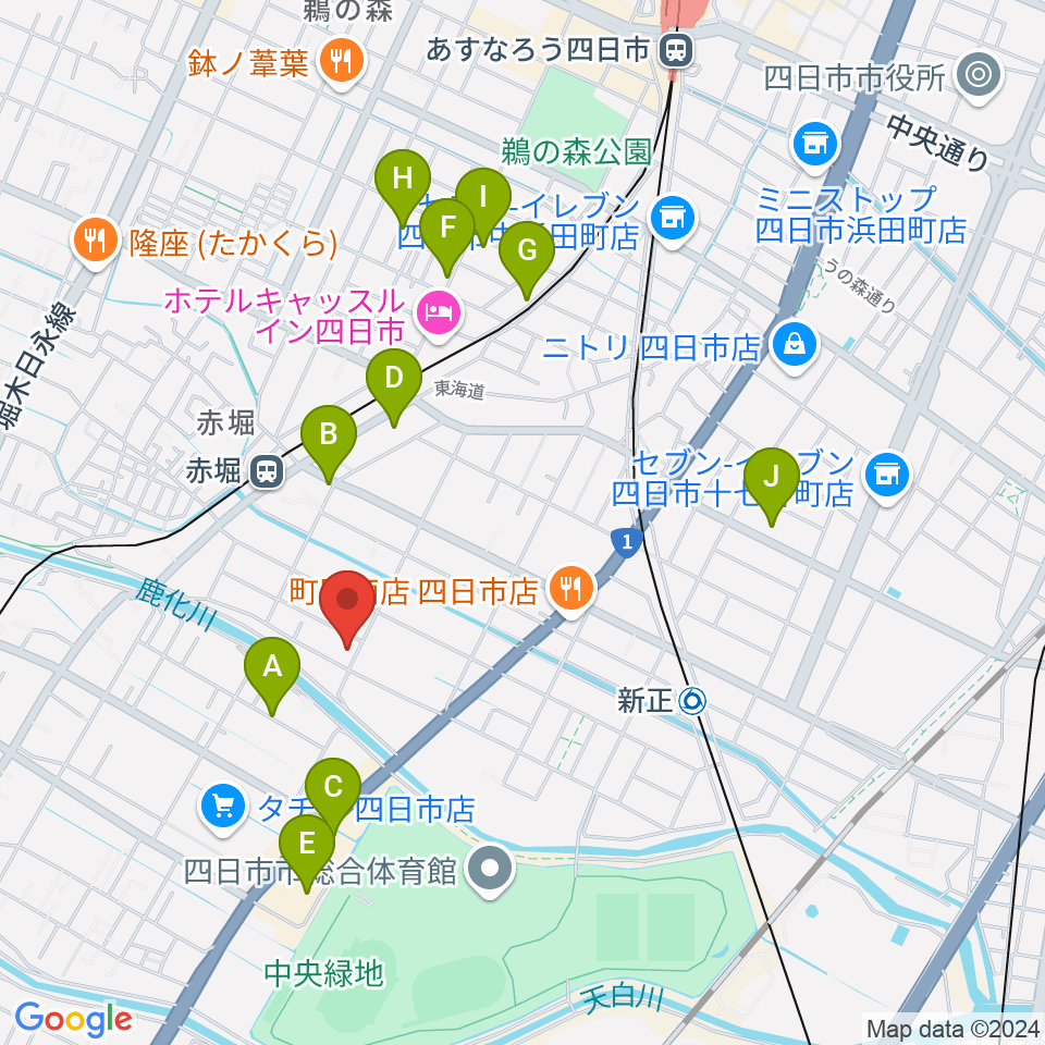 スタジオエチュード四日市店周辺の駐車場・コインパーキング一覧地図