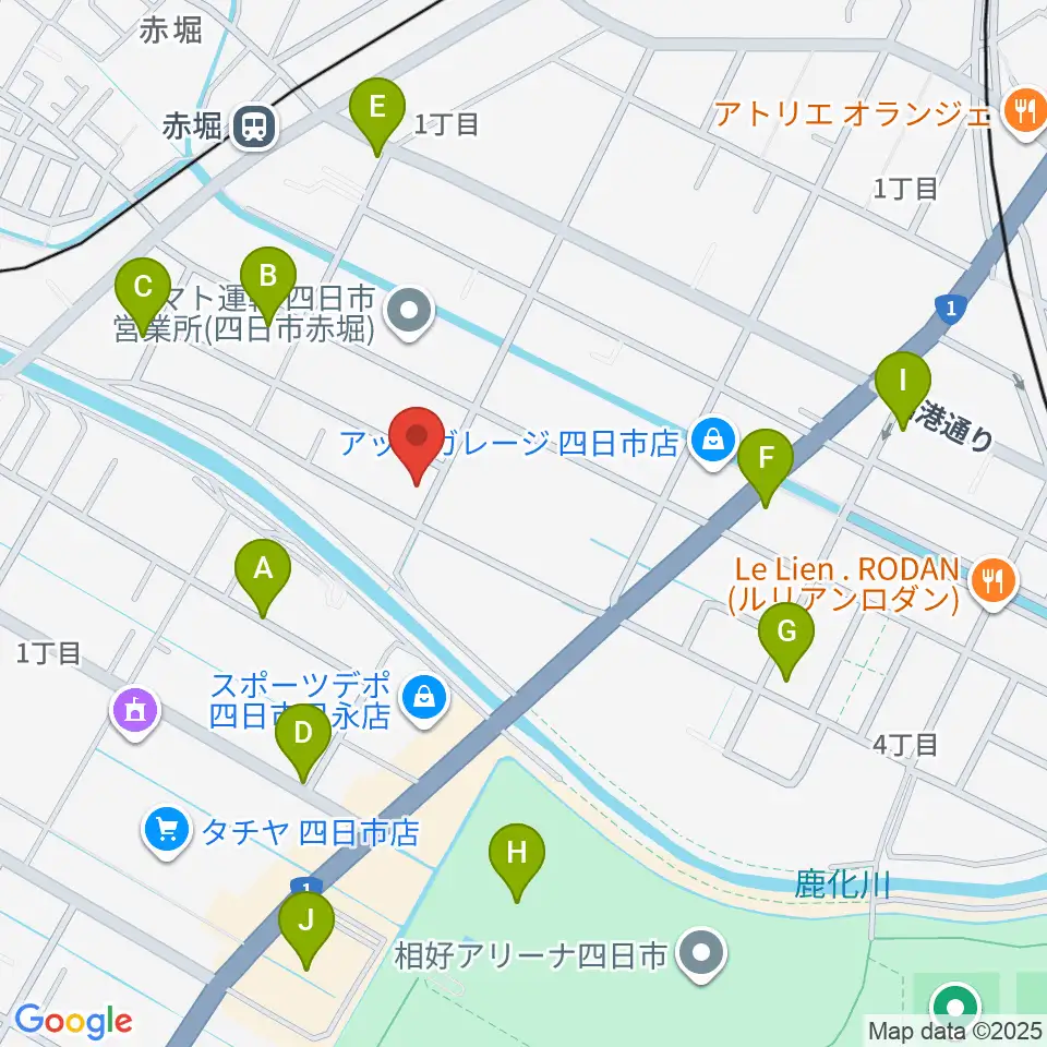 スタジオエチュード四日市店周辺の駐車場・コインパーキング一覧地図