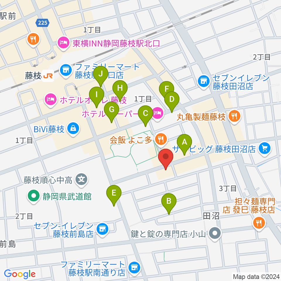 藤枝BODY&SOUL周辺の駐車場・コインパーキング一覧地図