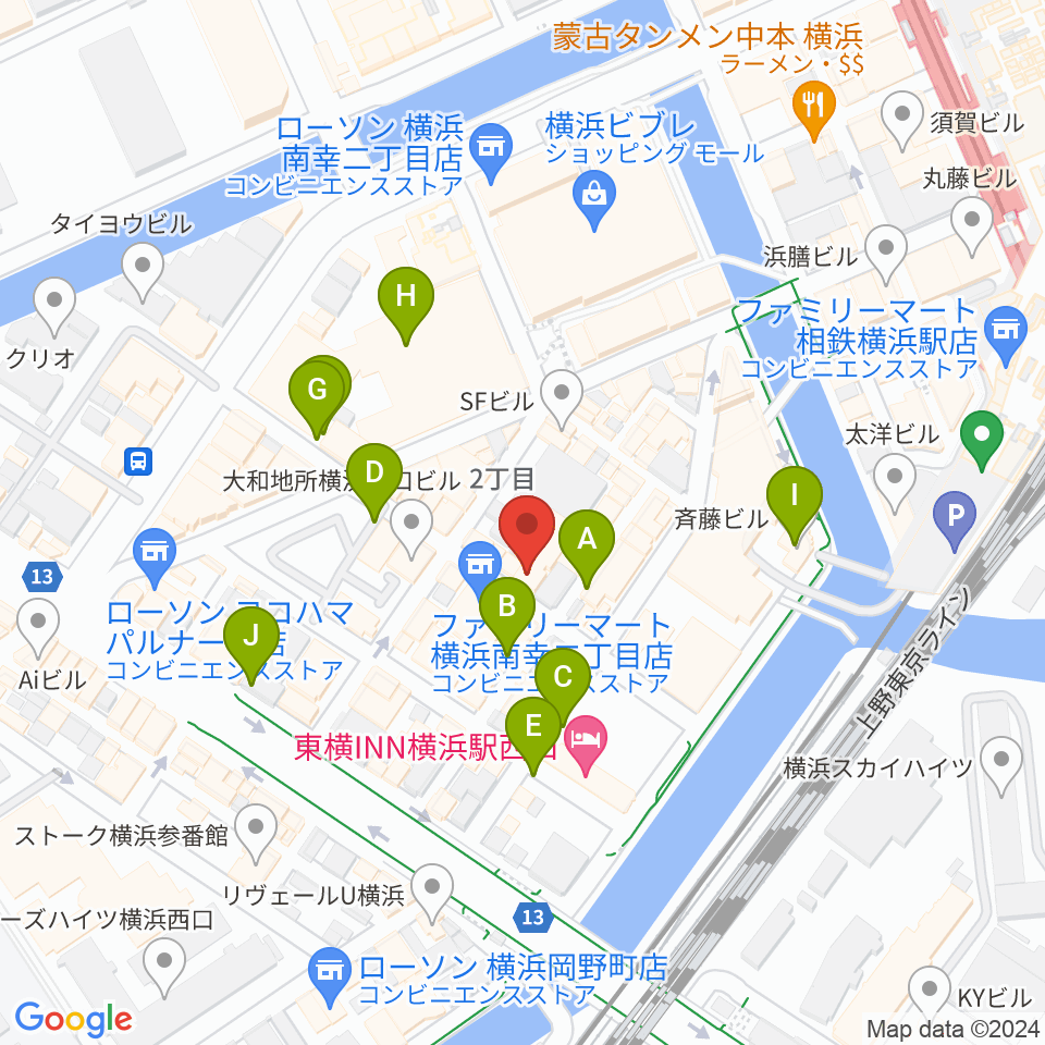 ディスクユニオン横浜西口店周辺の駐車場・コインパーキング一覧地図