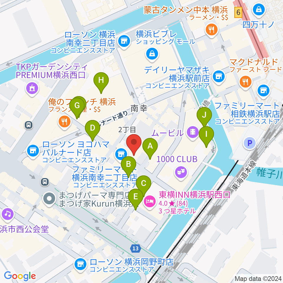 ディスクユニオン横浜西口店周辺の駐車場・コインパーキング一覧地図