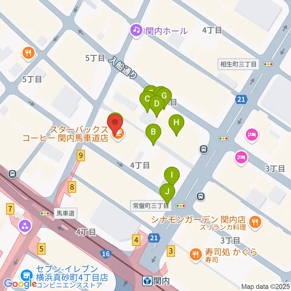 ディスクユニオン横浜関内店・ジャズ館周辺の駐車場・コインパーキング一覧地図