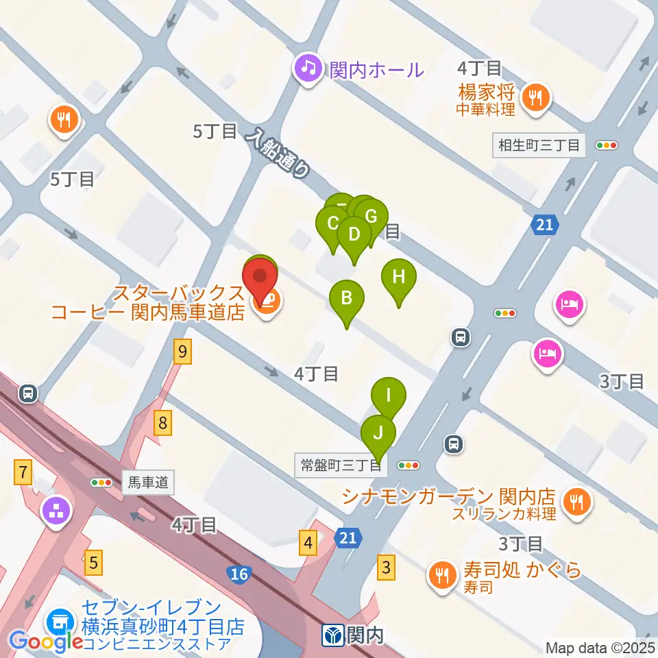 ディスクユニオン横浜関内店・ジャズ館周辺の駐車場・コインパーキング一覧地図