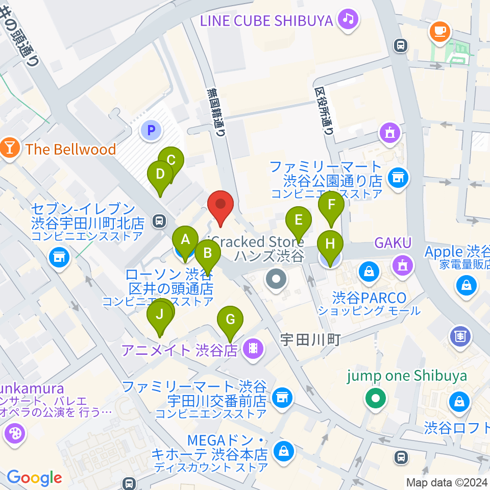 Disc Jam 渋谷シスコ店周辺の駐車場・コインパーキング一覧地図