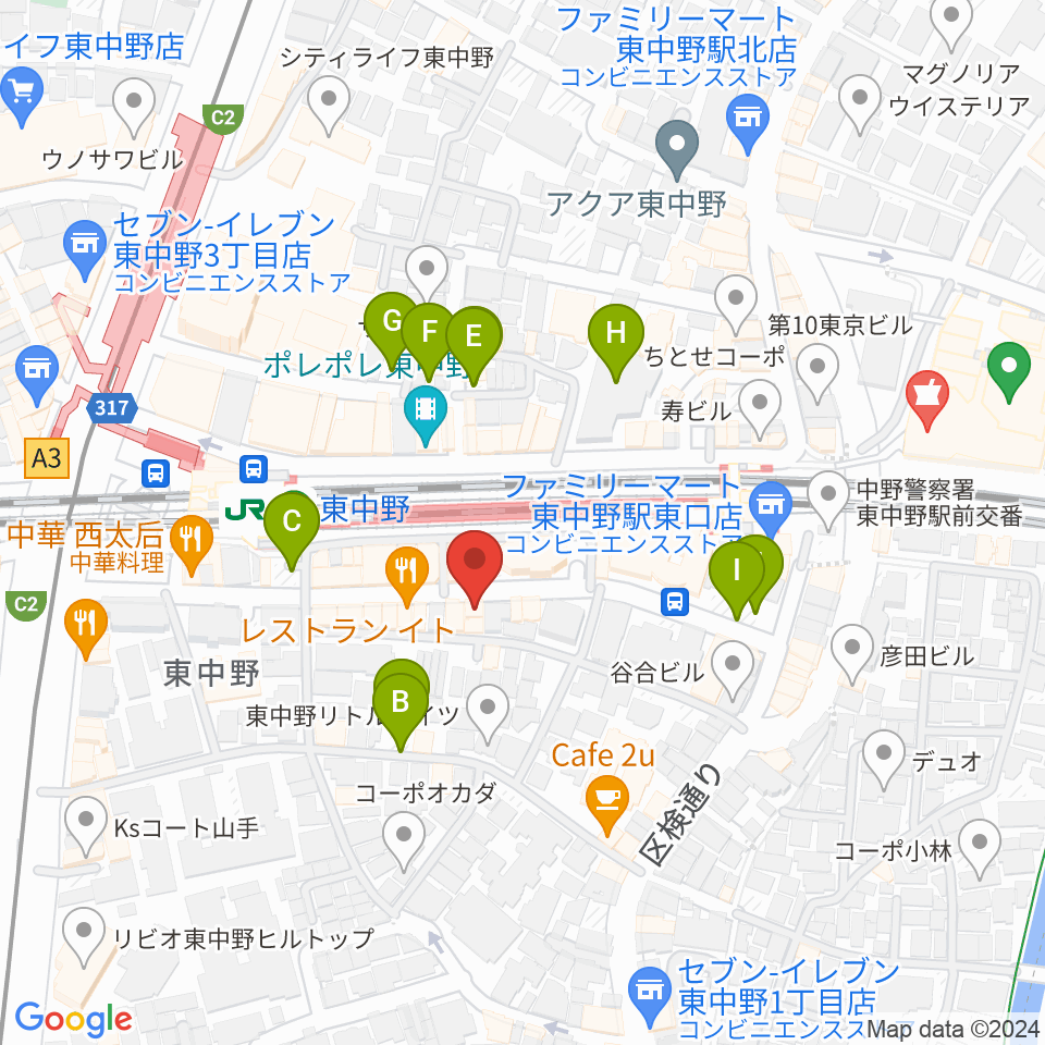 東中野Hello Goodbye周辺の駐車場・コインパーキング一覧地図