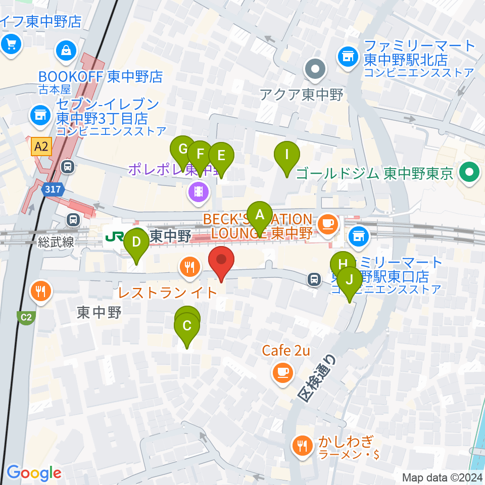 東中野Hello Goodbye周辺の駐車場・コインパーキング一覧地図