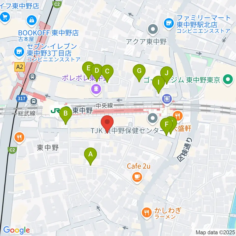 東中野Hello Goodbye周辺の駐車場・コインパーキング一覧地図