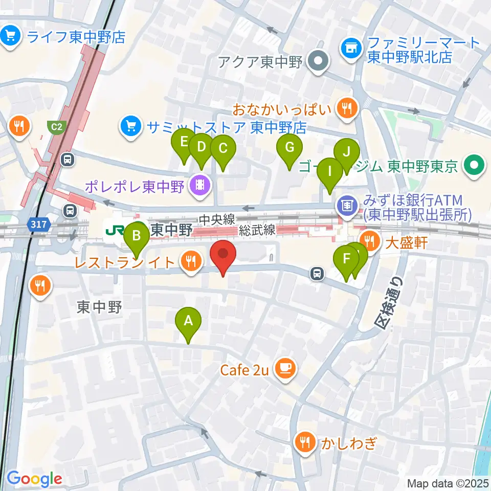 東中野Hello Goodbye周辺の駐車場・コインパーキング一覧地図