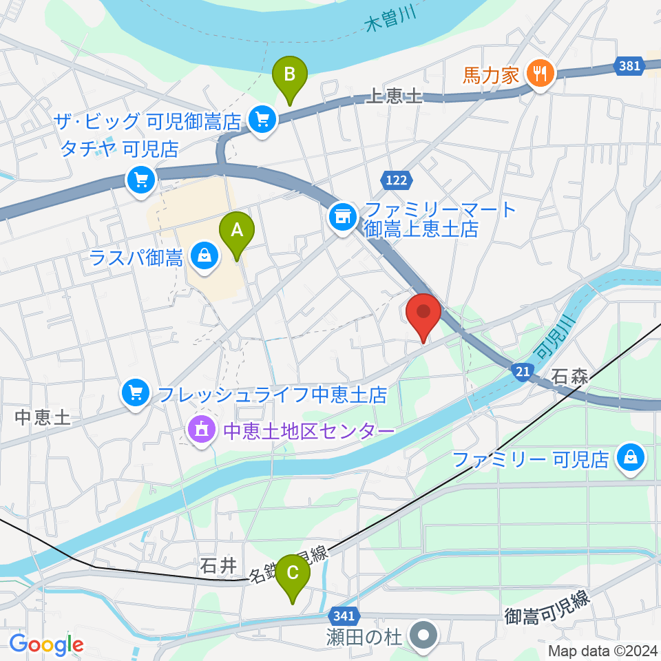 可児MIZ周辺の駐車場・コインパーキング一覧地図