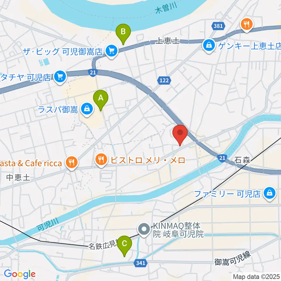可児MIZ周辺の駐車場・コインパーキング一覧地図