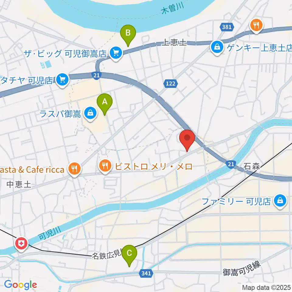 可児MIZ周辺の駐車場・コインパーキング一覧地図