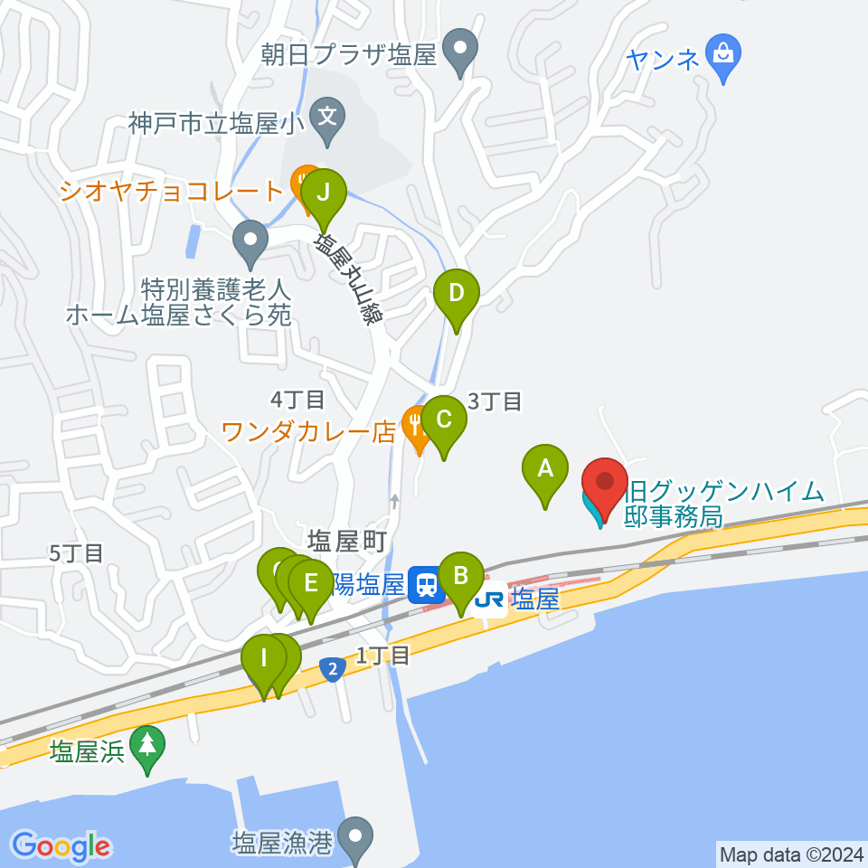 旧グッゲンハイム邸周辺の駐車場・コインパーキング一覧地図