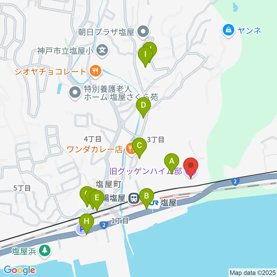 旧グッゲンハイム邸周辺の駐車場・コインパーキング一覧地図