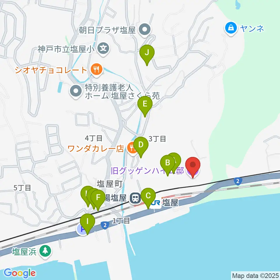 旧グッゲンハイム邸周辺の駐車場・コインパーキング一覧地図