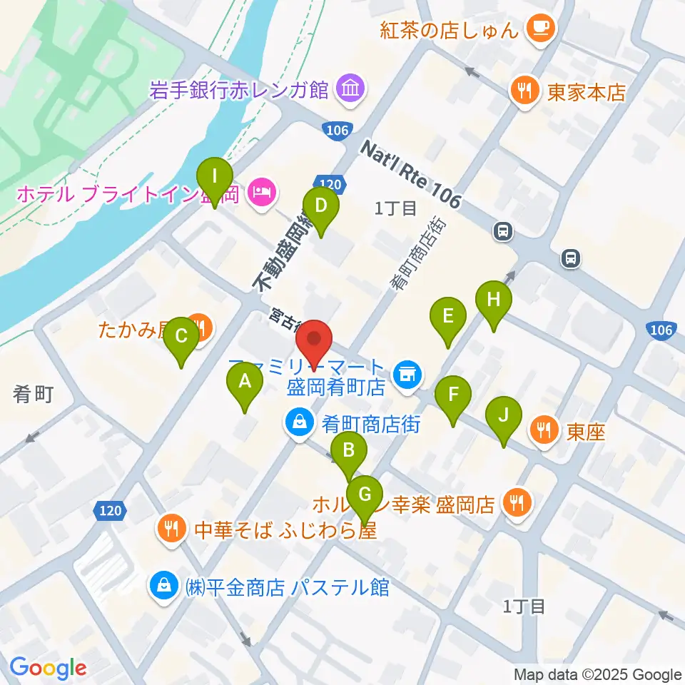 いわてアートサポートセンター風のスタジオ周辺の駐車場・コインパーキング一覧地図