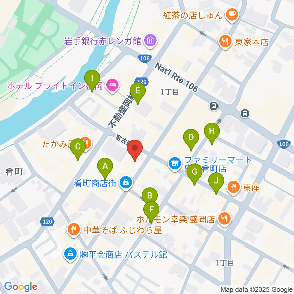 いわてアートサポートセンター風のスタジオ周辺の駐車場・コインパーキング一覧地図