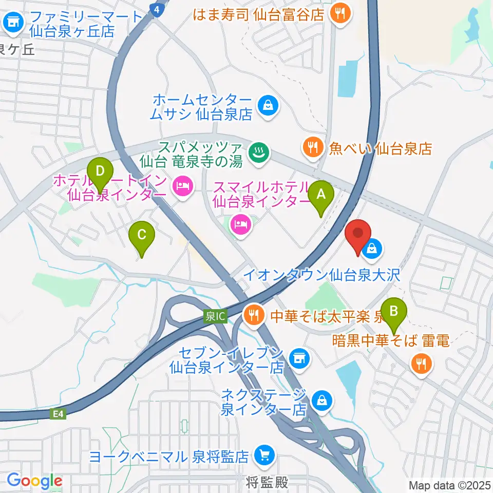 カワイ音楽教室 イオン泉大沢周辺の駐車場・コインパーキング一覧地図