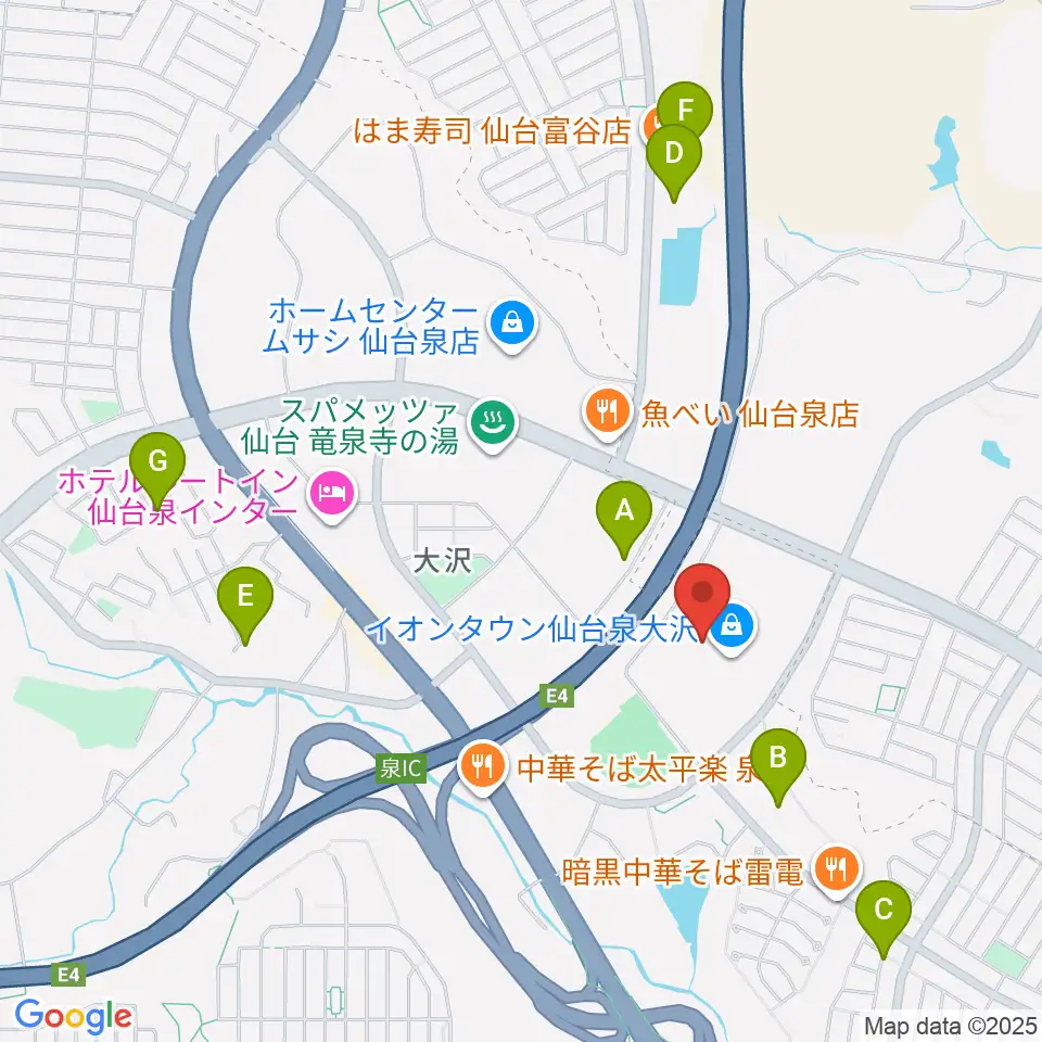 カワイ音楽教室 イオン泉大沢周辺の駐車場・コインパーキング一覧地図