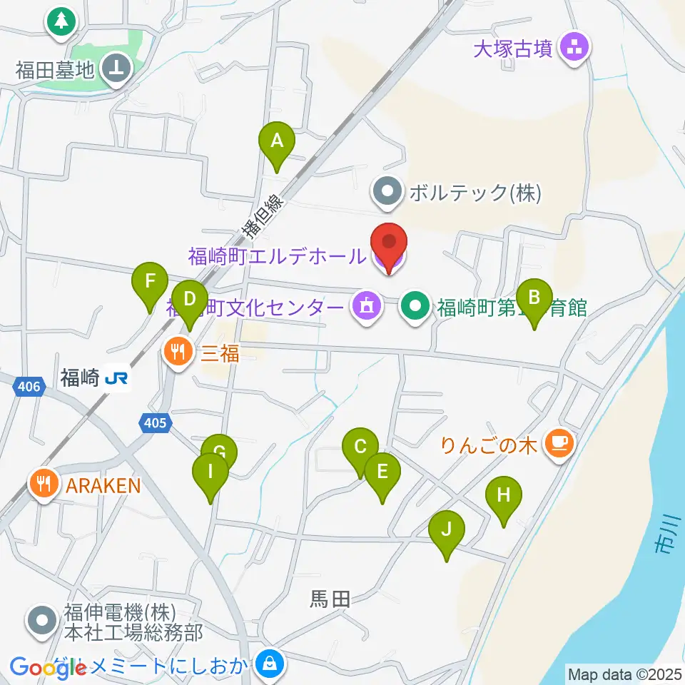 福崎町エルデホール周辺の駐車場・コインパーキング一覧地図
